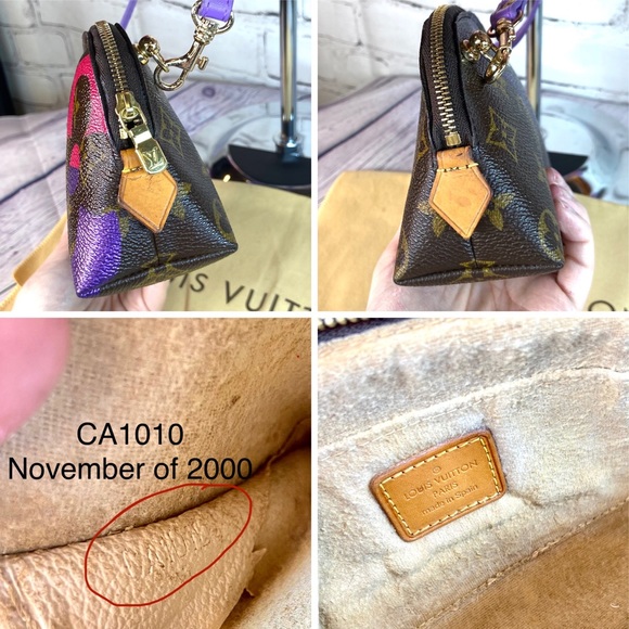 Louis Vuitton cosmetic pouch (Pochette) PM custom painted crossbody bag - Picture 6 of 15